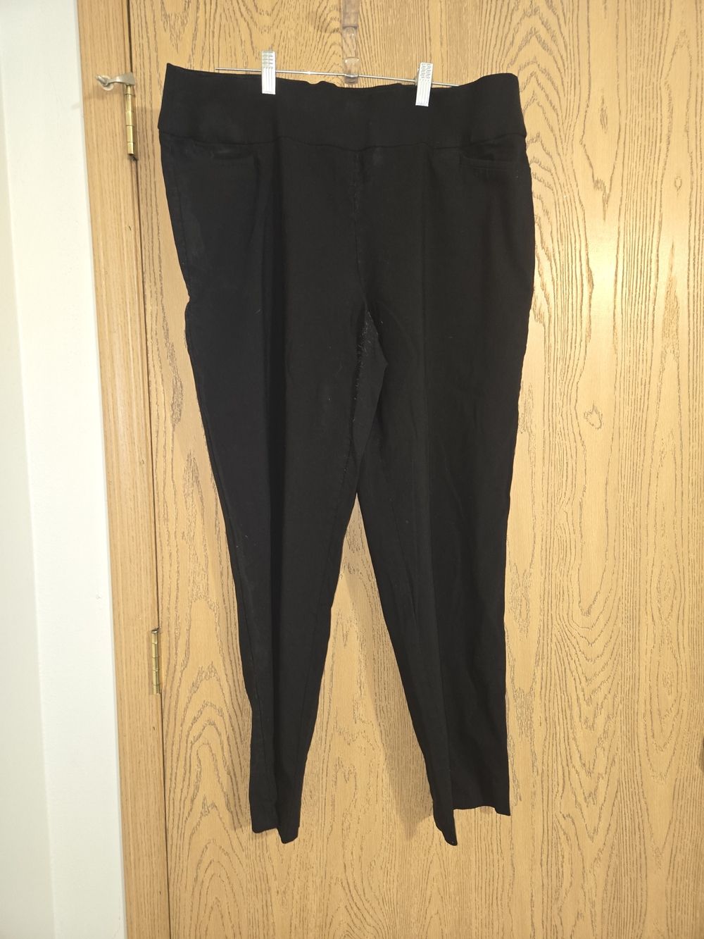 Terra & Sky Black Stretch Straight-Leg Ponte Pants